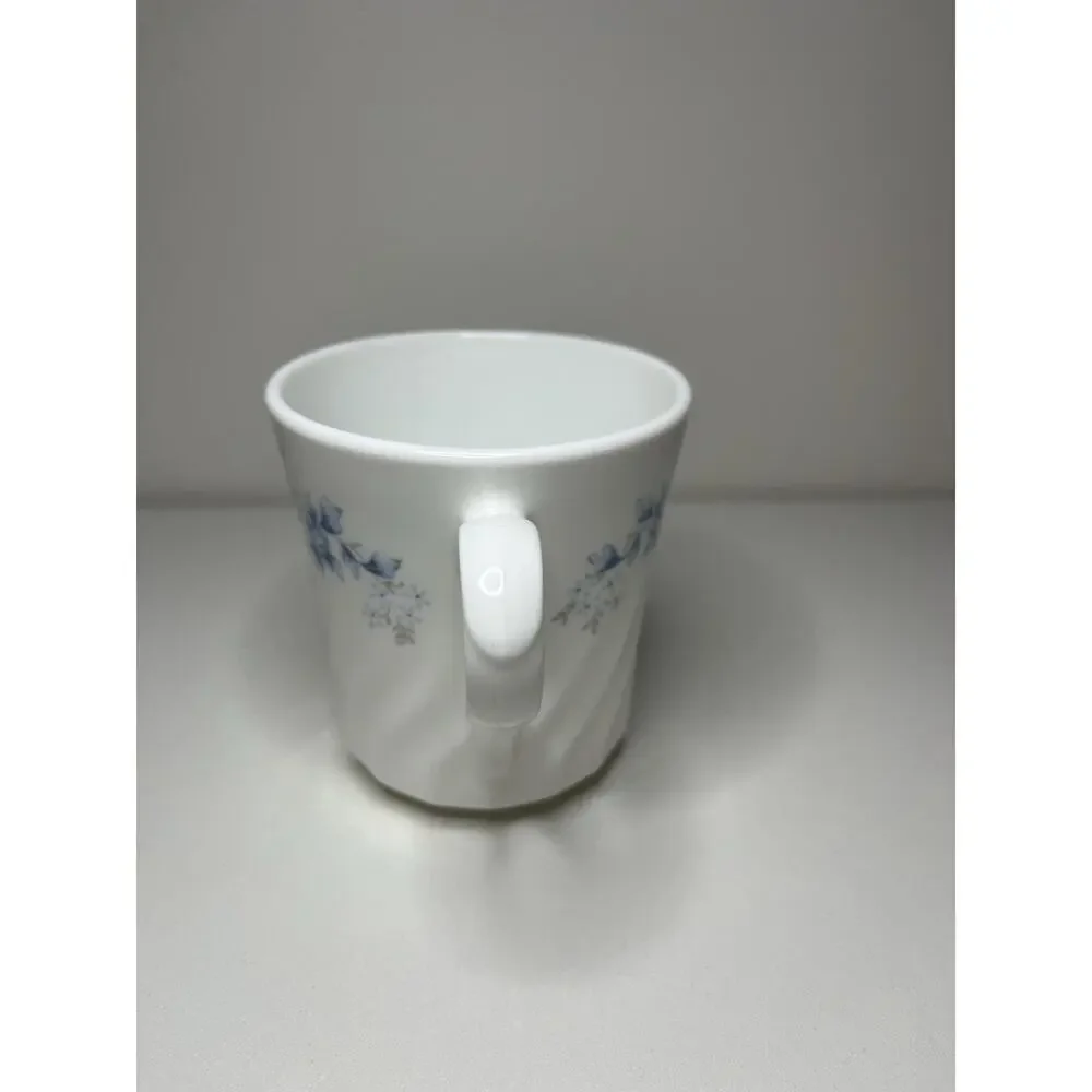 EUC! Corning (Corelle) BLUE FLEUR Flat Cup Swirl Rim Blue Flowers Replacement